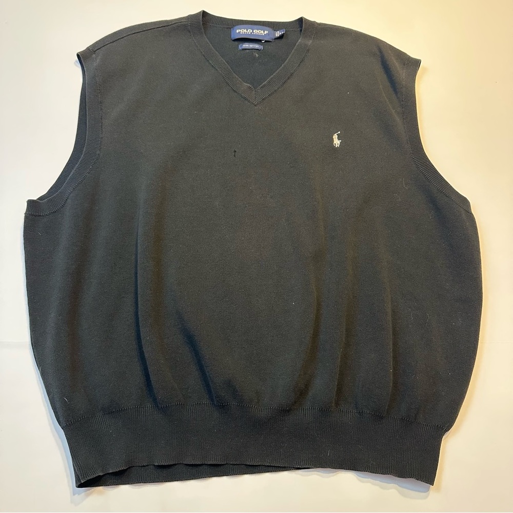 Polo by Ralph Lauren Black V-Neck Sweater Men’s Size XL